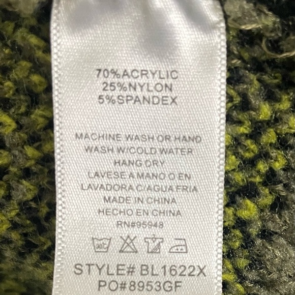 Cozy Casual Cheetah Print Duster Cardigan Sweater w/ Hood,  Grn/Blk, Sz 2X-3X - Picture 10 of 12